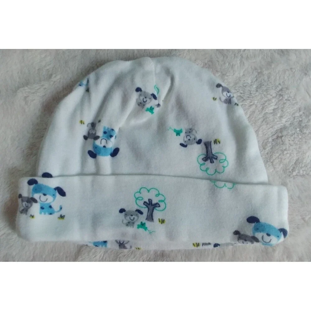 Hat cap Newborn boys  baby blue puppy warm beanie infant wear